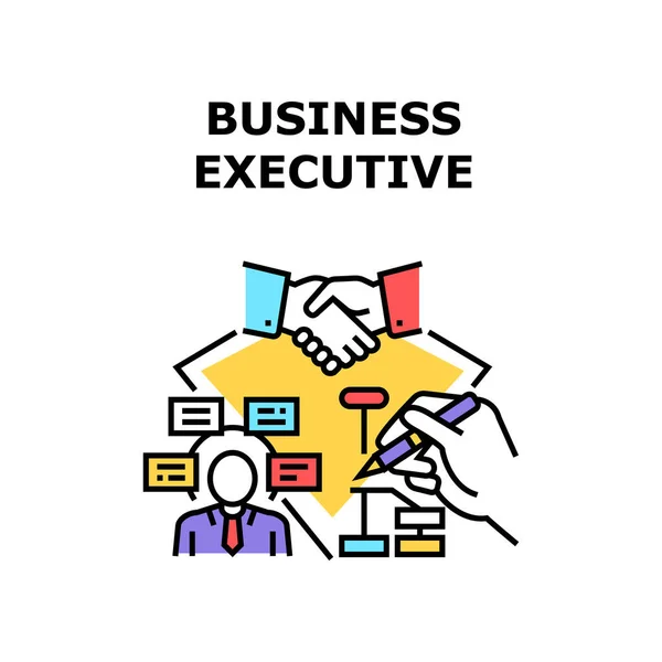 Business Executive Strategy Vector Concept Colore — Vettoriale Stock