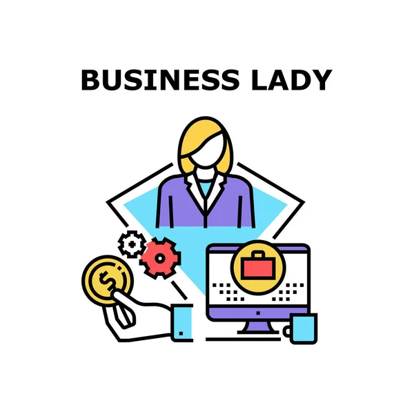 Business Lady Vector Konzept Farbillustration — Stockvektor