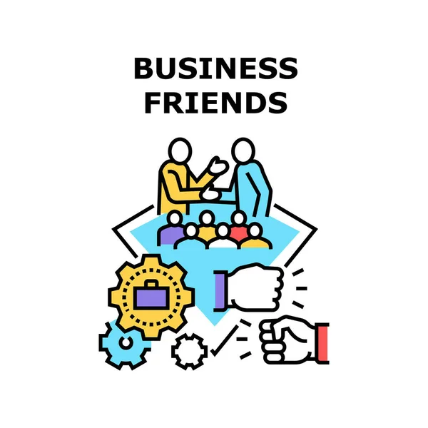 Business Friends Conceito de Vetor Ilustração de cores — Vetor de Stock