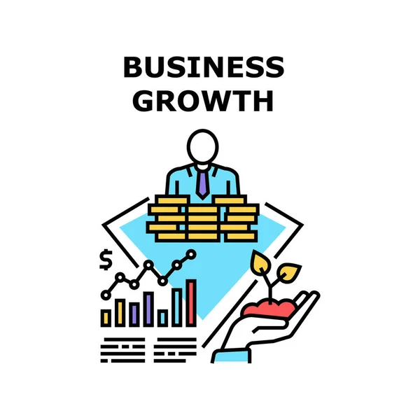 Business Growth Vector Concept Color Illustration — Stockový vektor