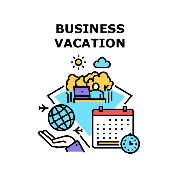 Business Vacation Relax Concetto vettoriale Colore — Vettoriale Stock