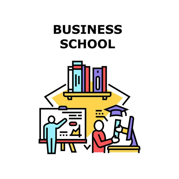 Business School Vector Concept Color Illustration — Stockový vektor