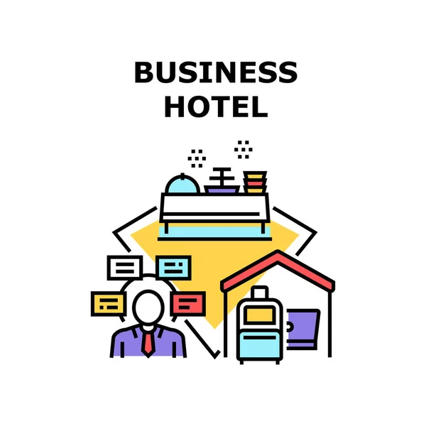 Business Hotel Vector Concept Färgillustration — Stock vektor