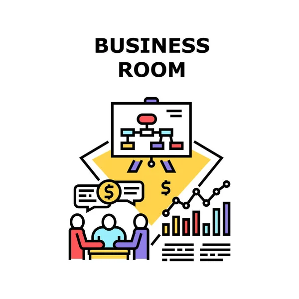 Business Room Vector Konzept Farbillustration — Stockvektor