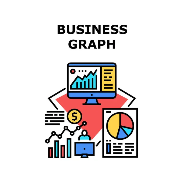 Wykres biznesowy Wektor koncepcja kolor ilustracja — Wektor stockowy