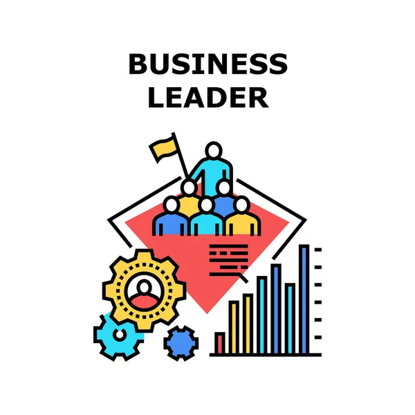 Цветовая иллюстрация векторной концепции бизнес-лидера — стоковый вектор