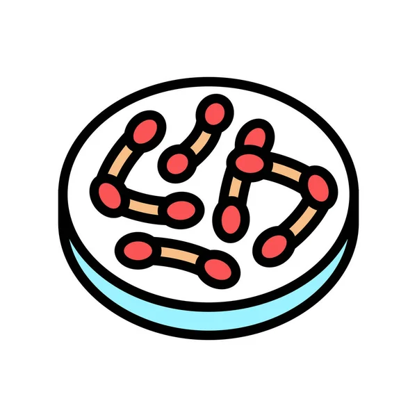 Bacterias corynebacterium diphtheriae color icono vector ilustración — Vector de stock