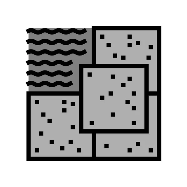 Ilustrasi vektor ikon warna lantai batu - Stok Vektor