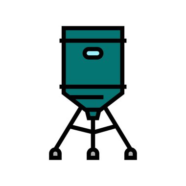 yem besleyici renk ikonu vektör illüstrasyonu