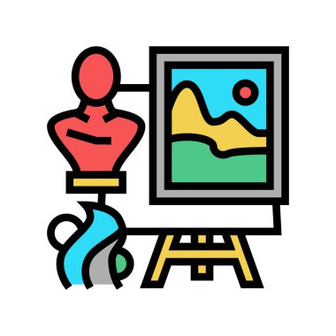 resim okulu renk ikonu vektör illüstrasyonu