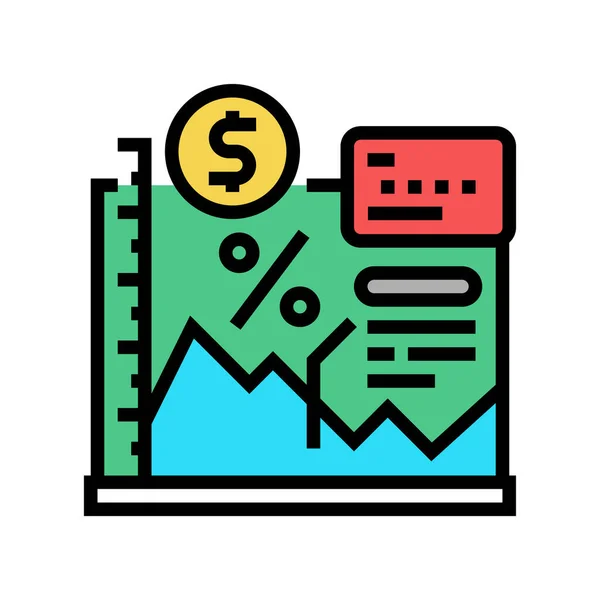 Économie école leçon couleur icône vectoriel illustration — Image vectorielle