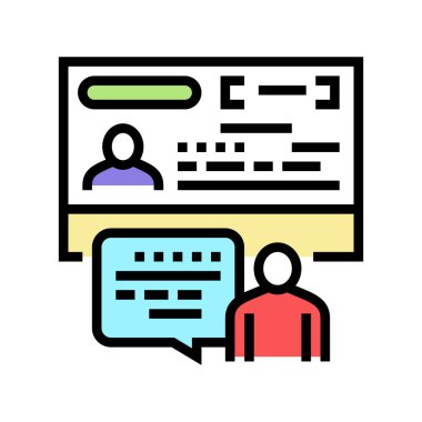 Ziyaretçi vizesi: Davetiye rengi vektör illüstrasyonu