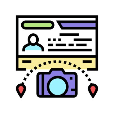 turist vizesi renk vektör illüstrasyonu