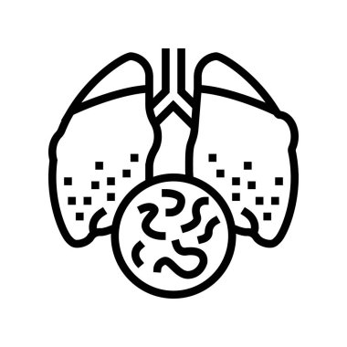 Bulaşıcı hastalıklar tüberküloz çizgisi ikon vektör çizimi