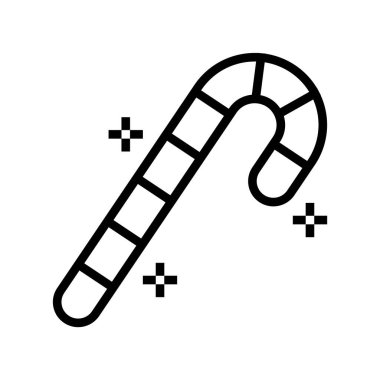 Noel şekeri çizgisi ikon vektör illüstrasyonu