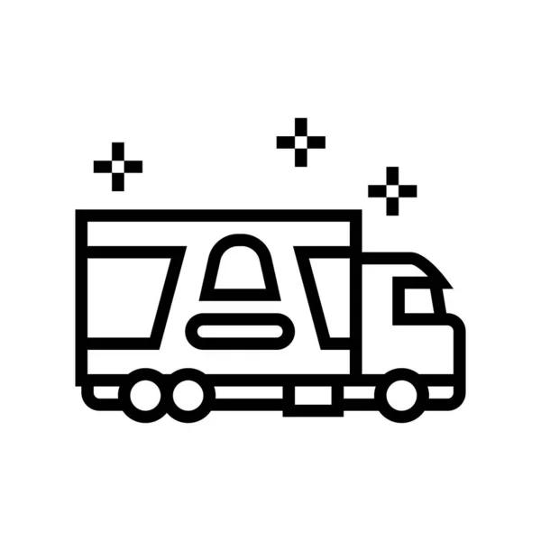 Caminhão de transporte linha de doces ícone vetor ilustração — Vetor de Stock
