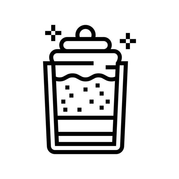 Cremige Desserttasse Linie Symbol Vektor Illustration — Stockvektor