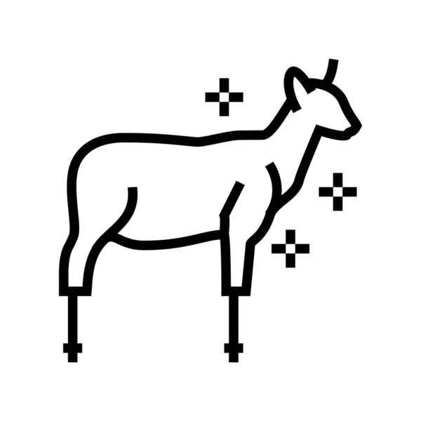 Doldurulmuş toynaklı hayvan çizgisi ikon vektör çizimi — Stok Vektör