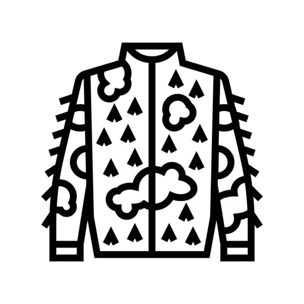 Avlanma hattı ikon çizimi illüstrasyonu için kamuflaj ceketi — Stok Vektör