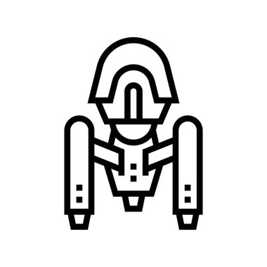 uzay gemisi çizgisi simgesi çizimi