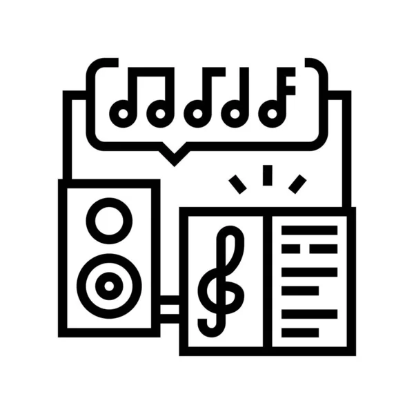 Musikschule Unterricht Linie Symbol Vektor Illustration — Stockvektor