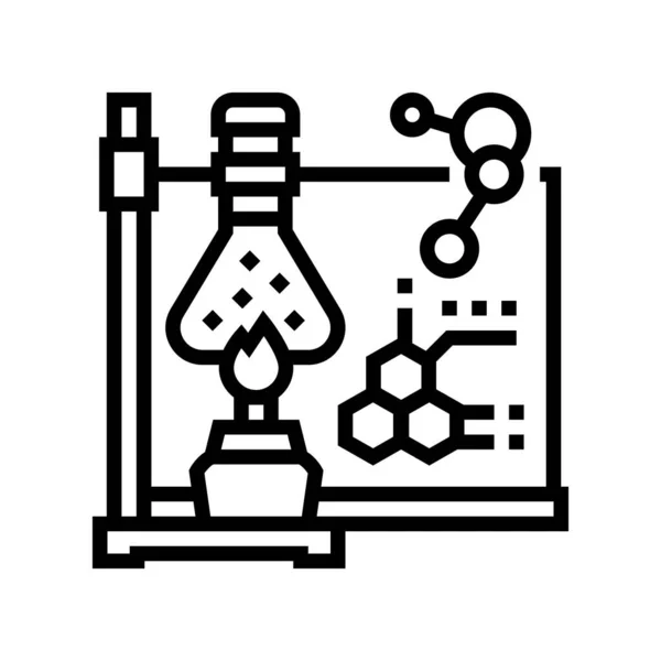 Discipline scolaire chimie ligne icône vectoriel illustration — Image vectorielle