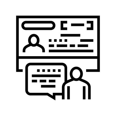 Ziyaretçi vizesi: Davetiye satırı simgesi çizimi