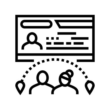 Evlilik vize çizgisi vektör illüstrasyonu