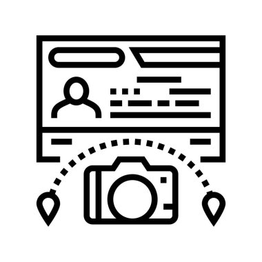 turist vize çizgisi vektör illüstrasyonu