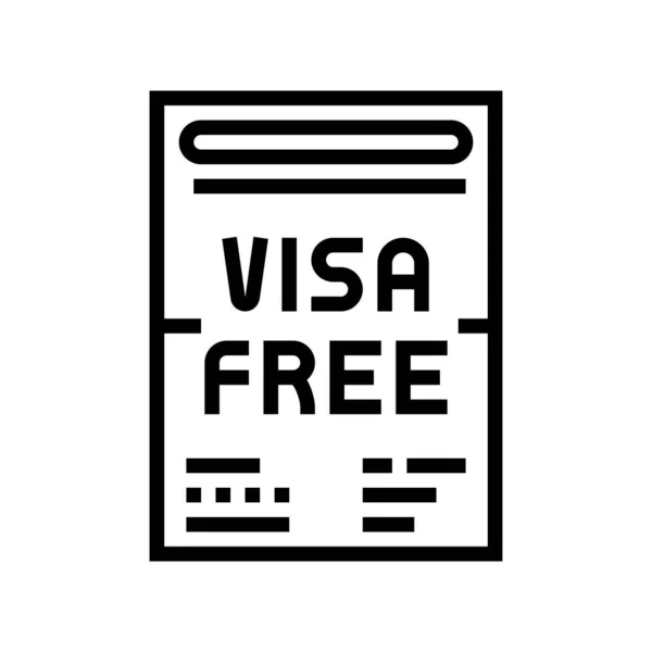 Visa-freie Linie Symbolvektor Illustration — Stockvektor