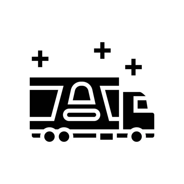 LKW Transport Süßigkeiten Glyphen Symbol Vektor Illustration — Stockvektor