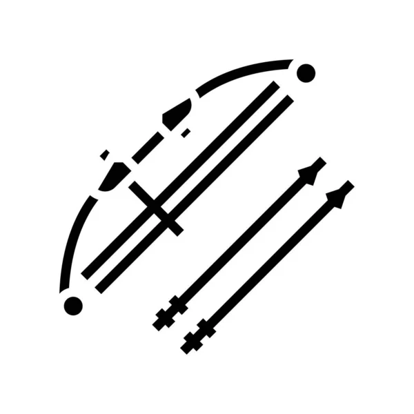 Arco e frecce glifo icona vettoriale illustrazione — Vettoriale Stock