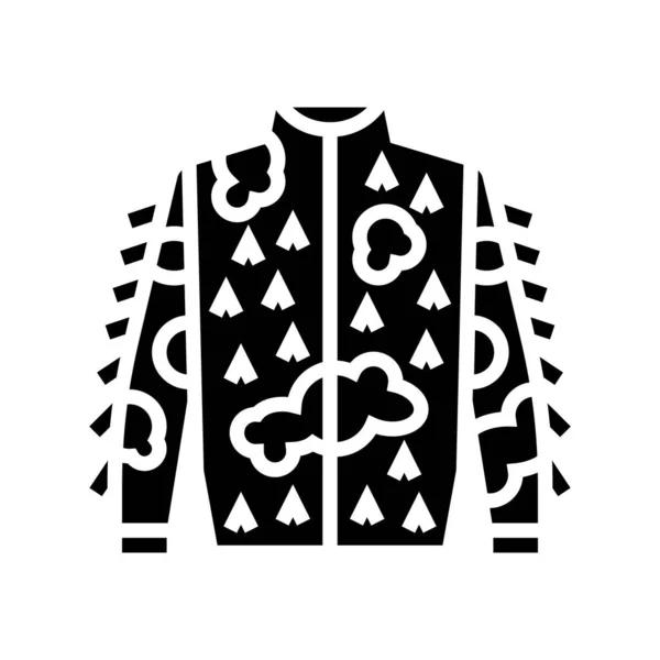Camuflaje chaqueta para la caza icono glifo vector ilustración — Archivo Imágenes Vectoriales