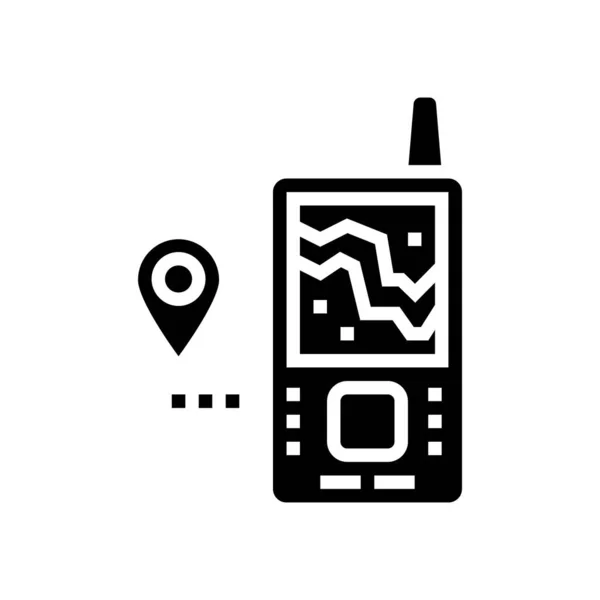 Geolocated device glyph icon vektor illustration — Stockvektor