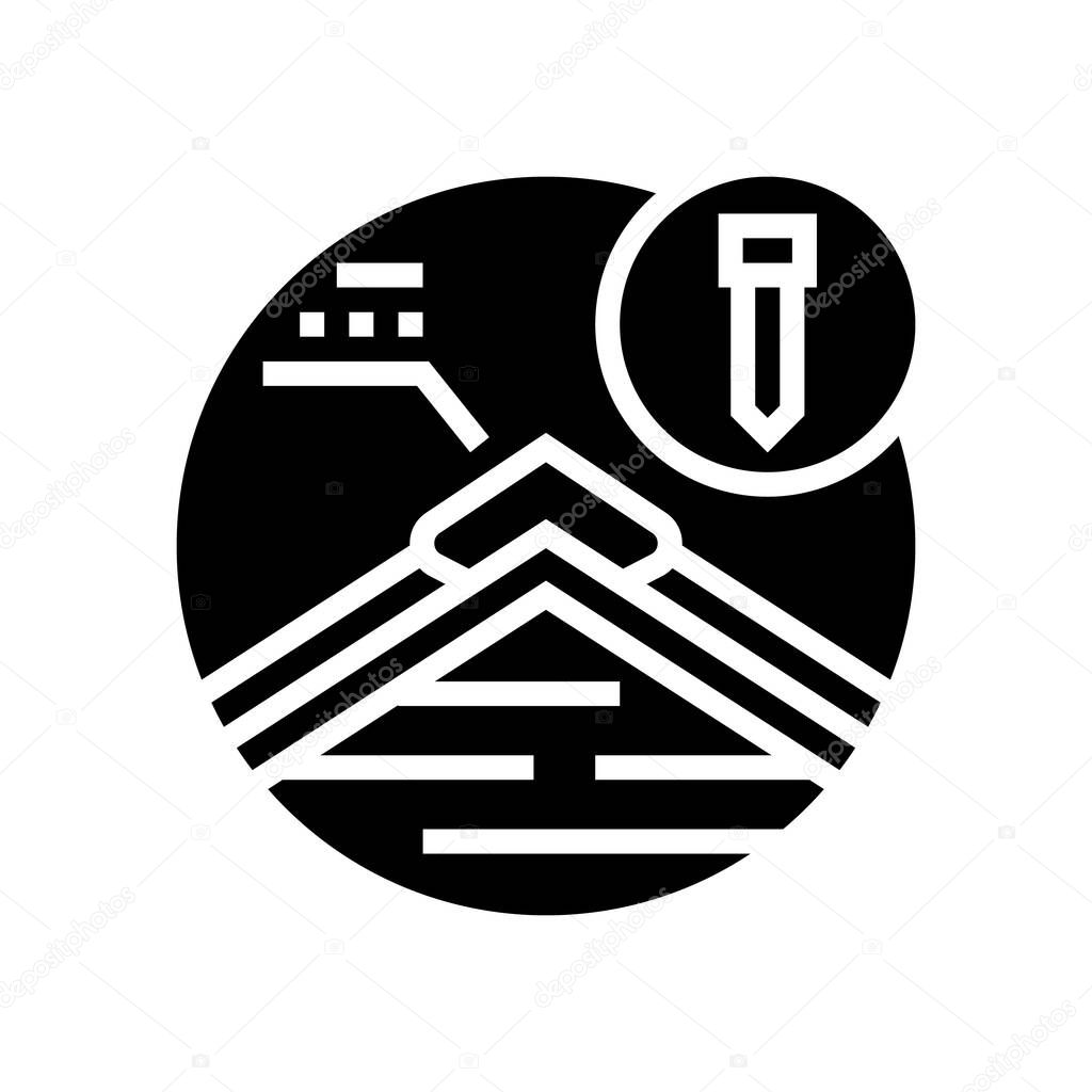 hip and ridge caps glyph icon vector illustration