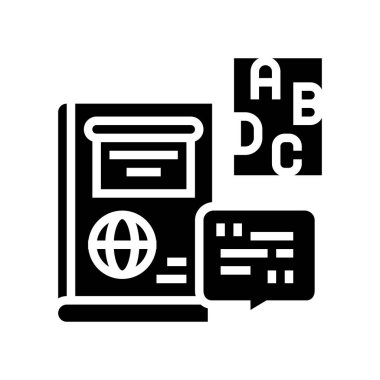 İngilizce dersi sembolü vektör illüstrasyonuName