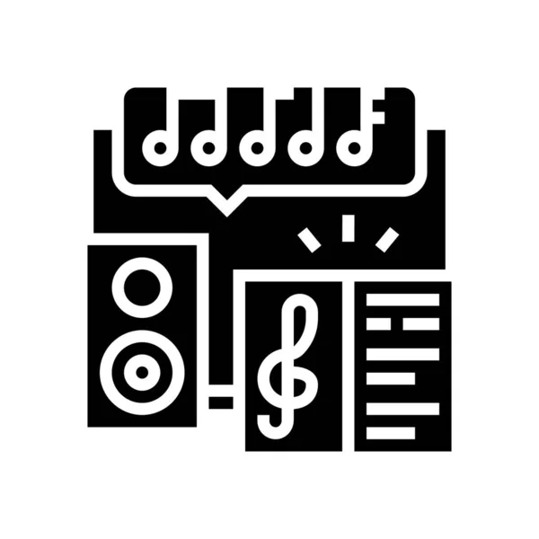 Musikschulstunde Glyphen-Symbol-Vektor-Illustration — Stockvektor