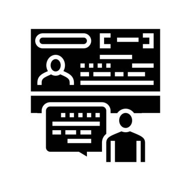 Ziyaretçi vizesi: Davetiye simgesi vektör illüstrasyonu