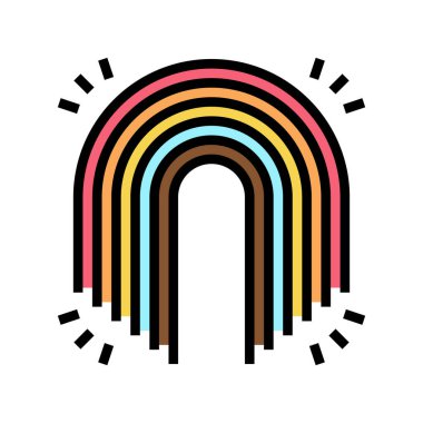 gökkuşağı boho renk ikonu vektör çizimi