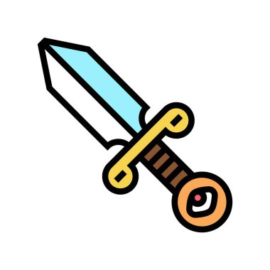 hançer boho renk ikonu vektör çizimi