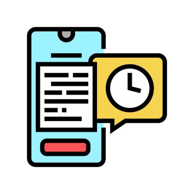 dijital belge geçici renk ikonu vektör çizimi