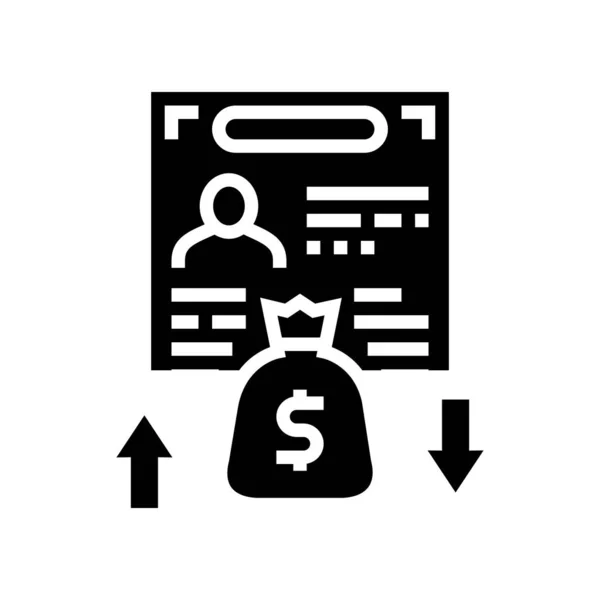 Visa d'investissement glyphe icône vectoriel illustration — Image vectorielle