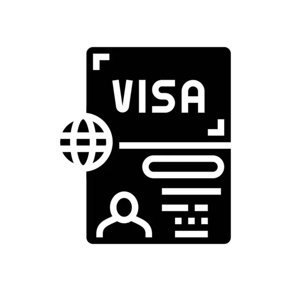 A vízum-embléma ikon vektoros ábrázolásának engedélyezéséről — Stock Vector