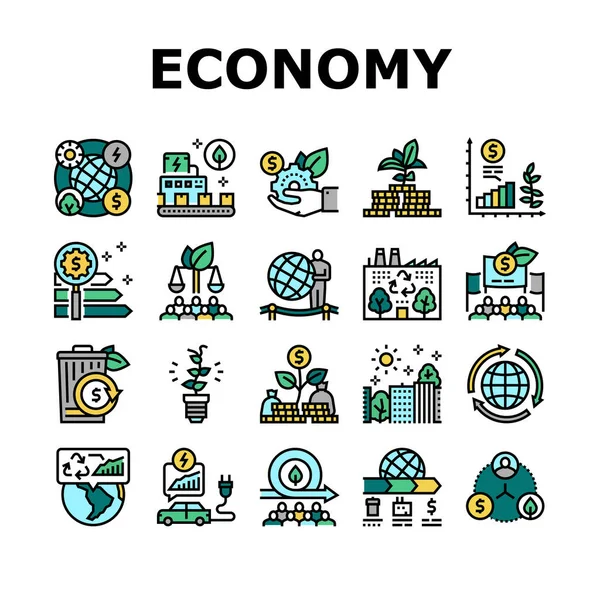 Coleção de ícones da indústria economia verde conjunto vetor — Vetor de Stock