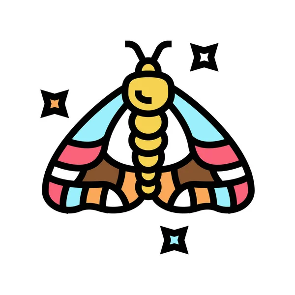 Insecto boho color icono vector ilustración — Vector de stock