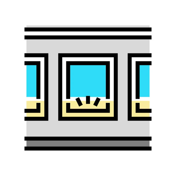 Okna dno oświetlenie kolor ikona wektor ilustracja — Wektor stockowy