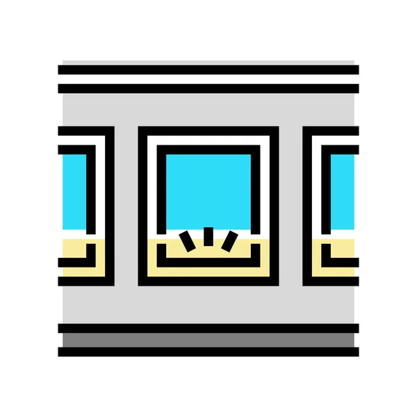 Ventanas iluminación inferior icono de color vector ilustración — Archivo Imágenes Vectoriales