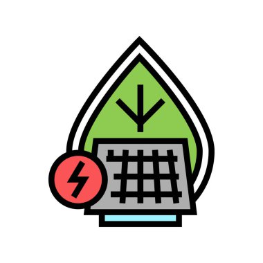 enerji tasarrufu renk ikonu vektör çizimi