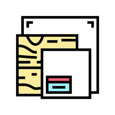 Tuval ve materyal reçine sanatı renk ikonu çizimi