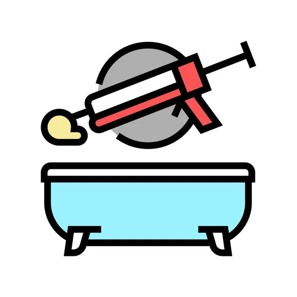 Cuarto de baño de reparación icono de color vector de ilustración — Vector de stock